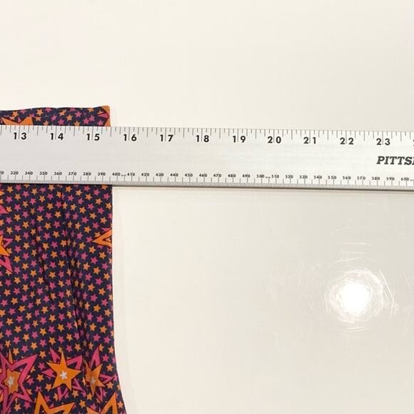 BIMBA&LOLA Skirt EU 40/M Silk Stars A-Line Pleated Silver Hot-Pink Coral Purple - Picture 7 of 9